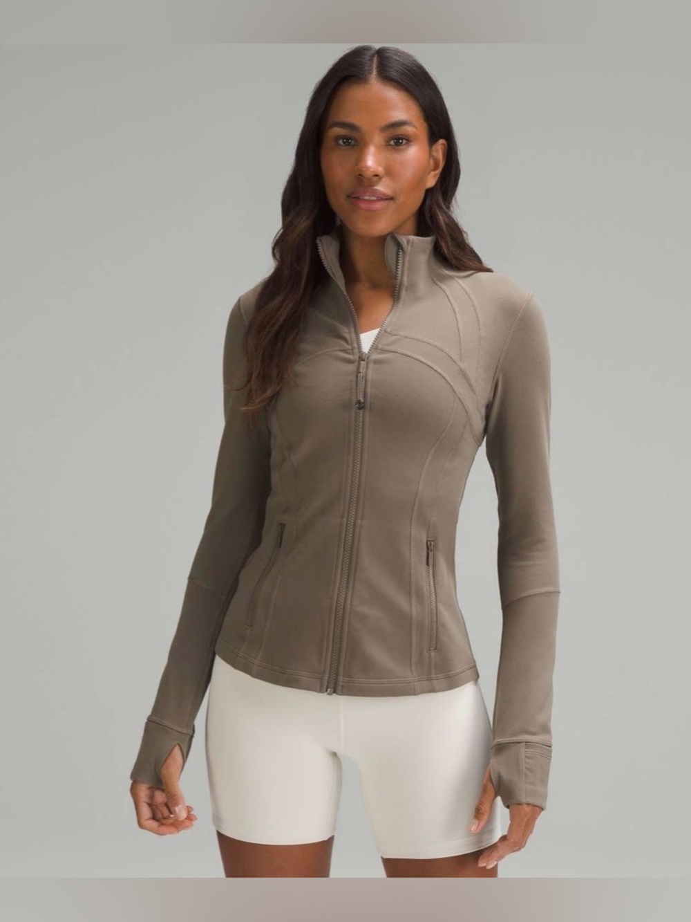 Lululemon Define Jacket WSHG Warm Ash Grey Nulu Size 4 Neutral NWT Taupe Beige